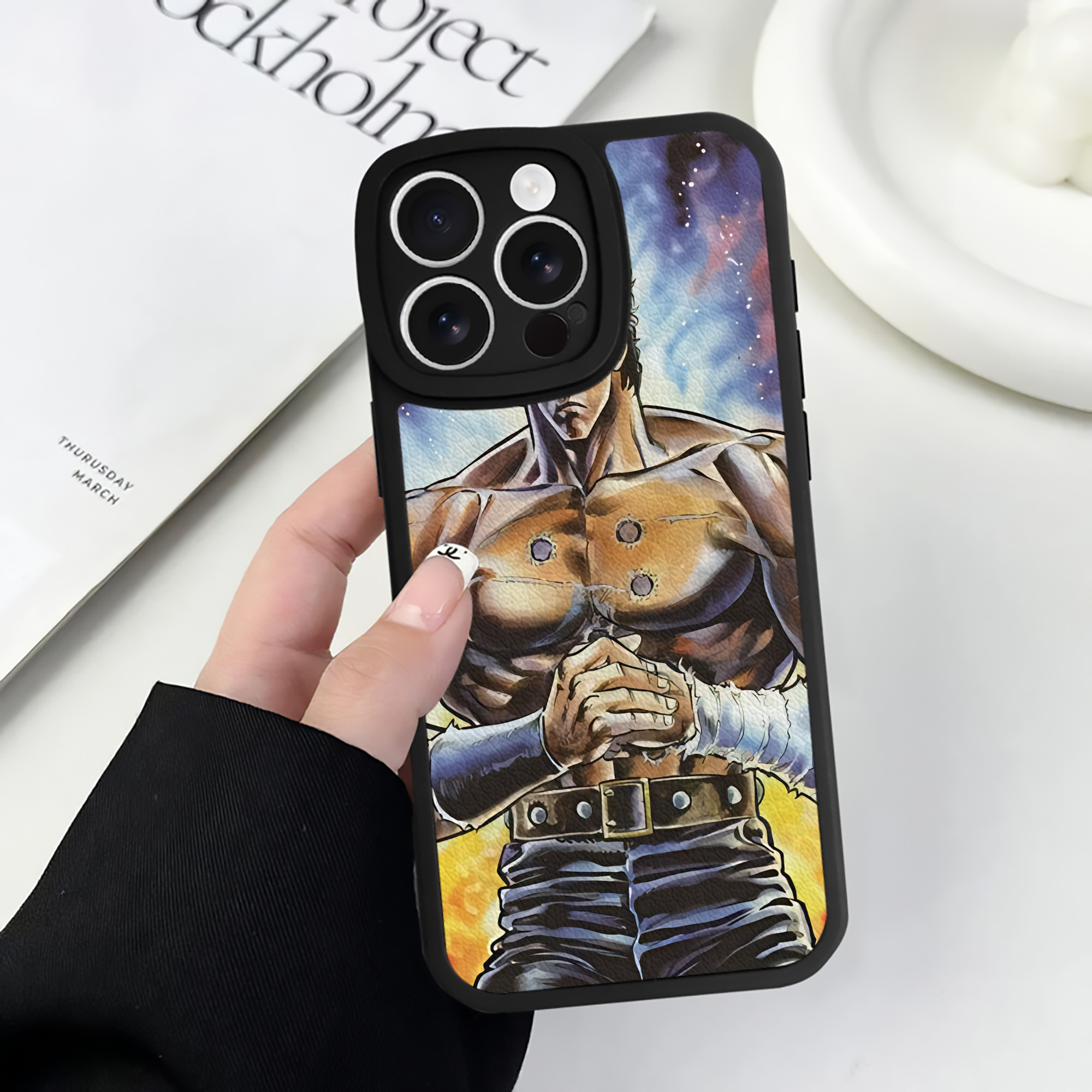 （画像用） 北斗の拳 Fist of the North Star 【iPhone 16シリーズ対応】シリコンスマホケース（レザー調） 材質：シリコン